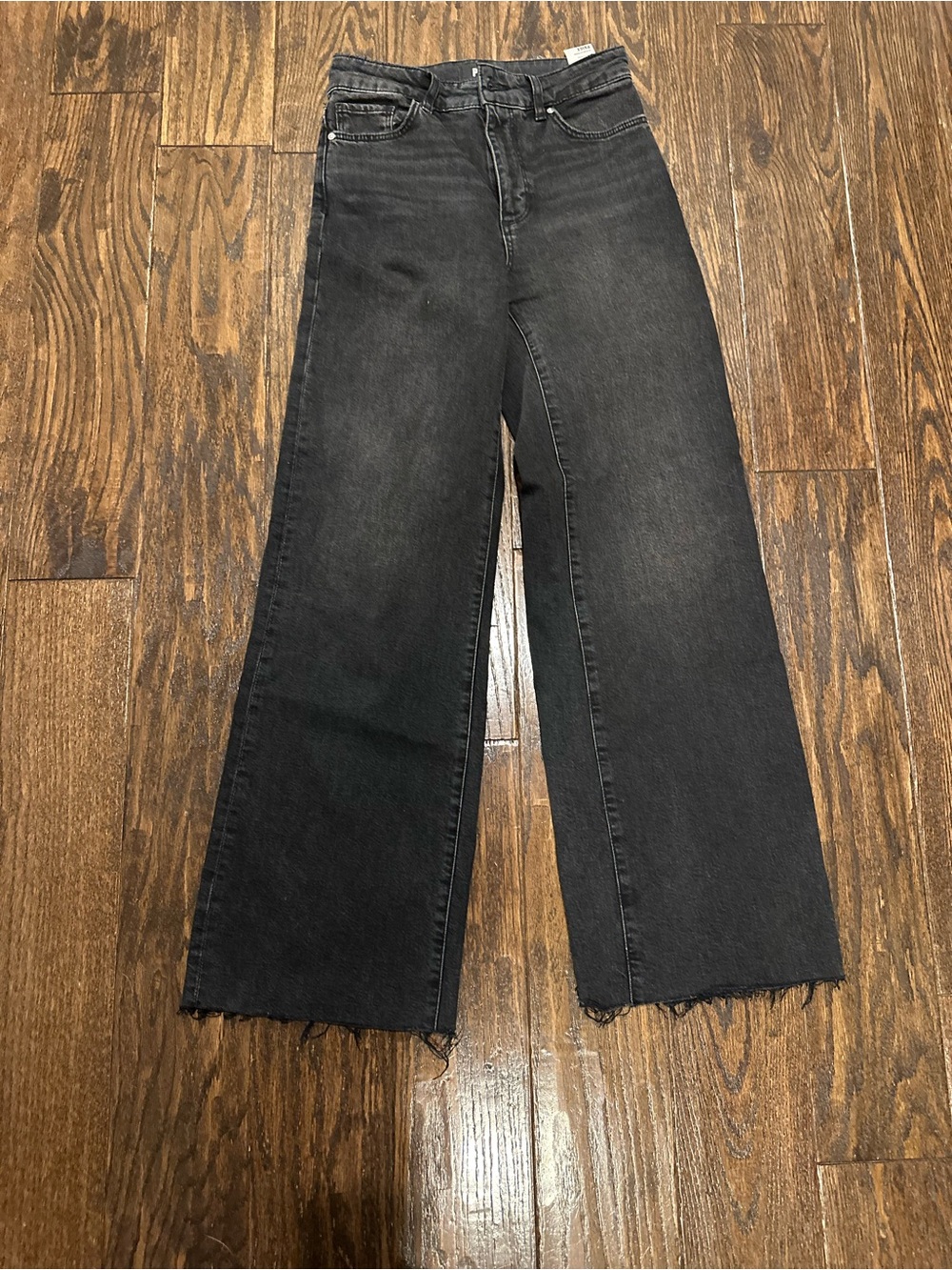 PAIGE Black Wide-Leg High-Rise Jeans